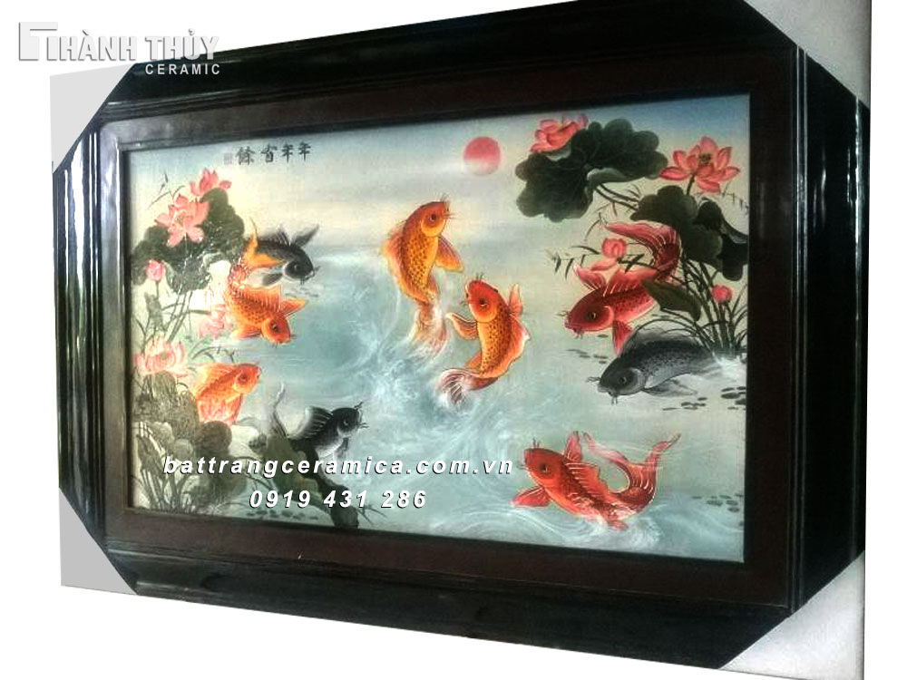 Tranh phong thủy Cửu ngư quần hội (2)