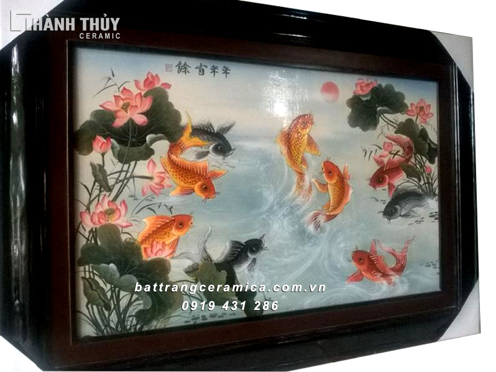 Tranh phong thủy Cửu ngư quần hội (3)