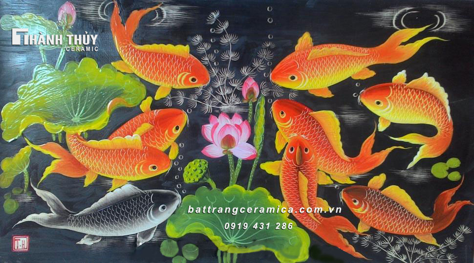 Tranh sứ niên niên hữu dư - 64cm x 98cm