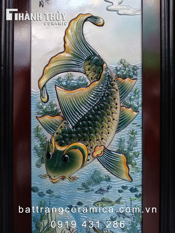 Tranh vẽ đầm sen có cá chép AmiA TSD 585  Nội thất FurniBuy