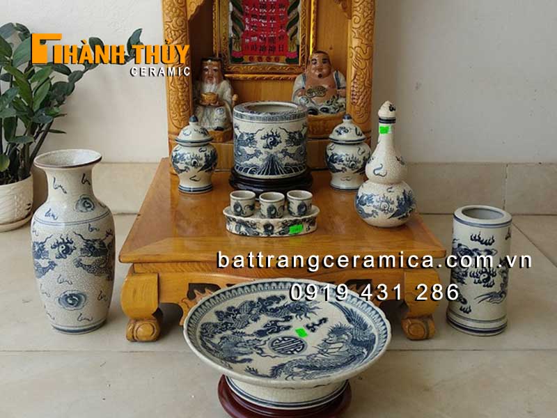 Bộ thờ thần tài men rạn cổ lộc phát 01
