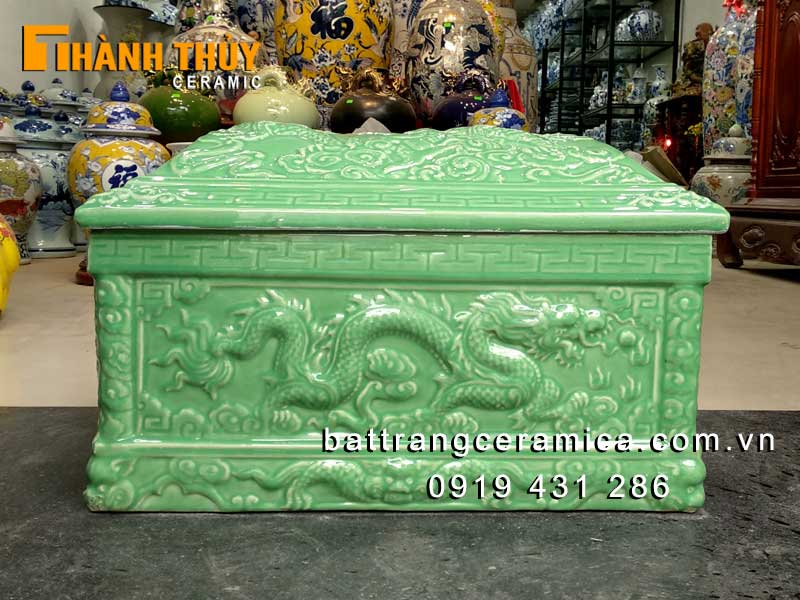 Bình đựng tro cốt cỡ nhỏ màu xanh ngọc