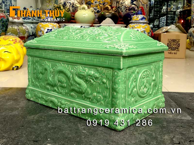 Bình đựng tro cốt cỡ nhỏ màu xanh ngọc