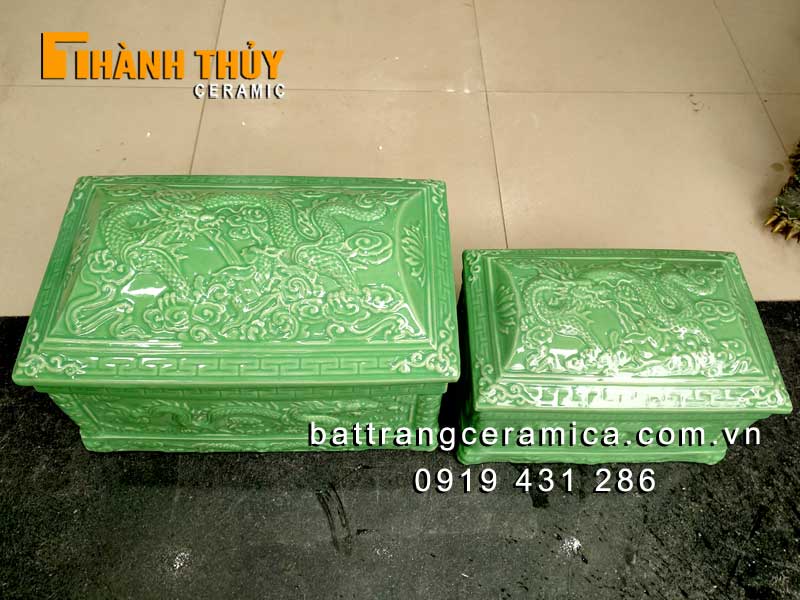 Bình đựng tro cốt cỡ nhỏ màu xanh ngọc
