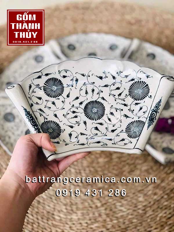 Bộ bát hoa mặt trời cuốn thư vẽ cúc dây