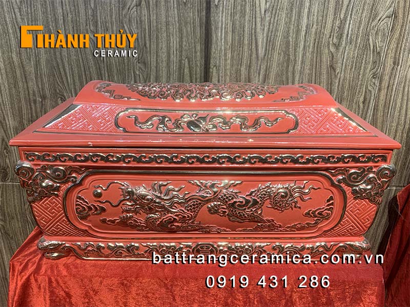 Bộ tiểu quách Rồng màu đỏ mạ vàng