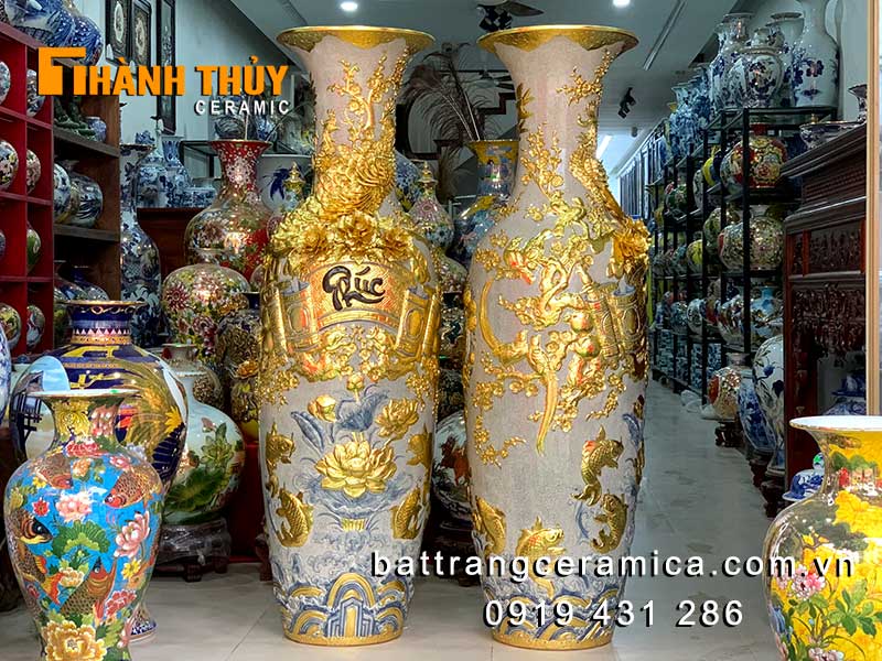 Lục bình Phúc Đức dát vàng cao cấp 1m6