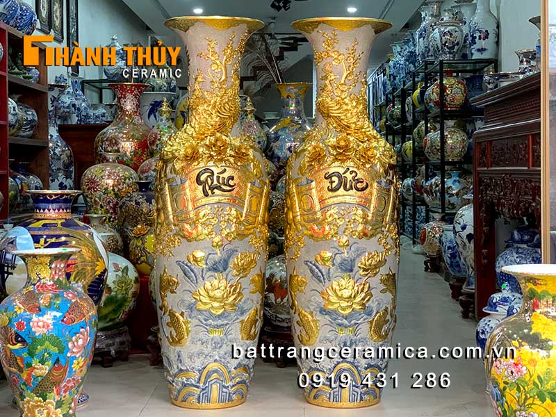 Lục bình Phúc Đức dát vàng cao cấp 1m6