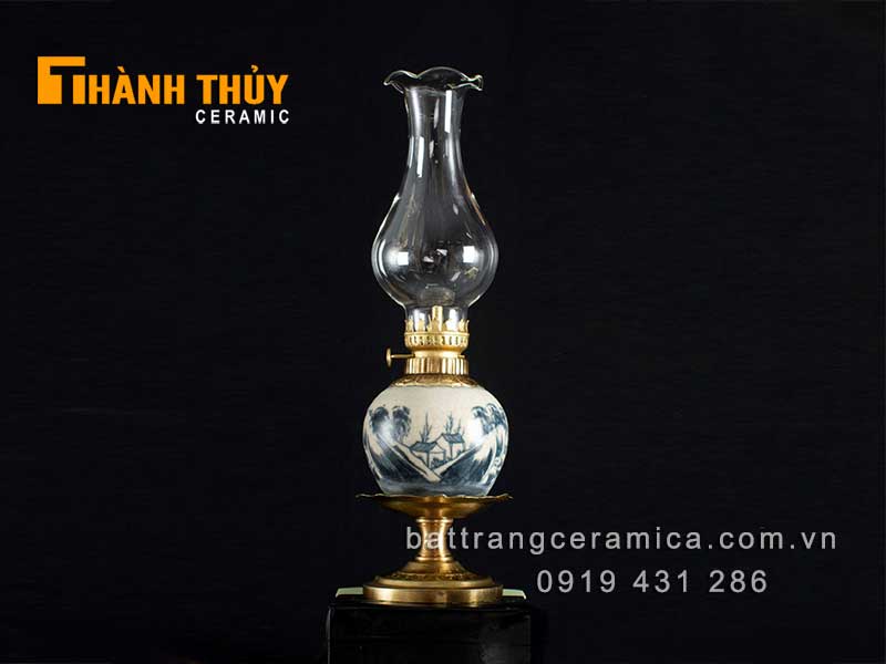 Đèn dầu đĩa quả lê cao 31cm