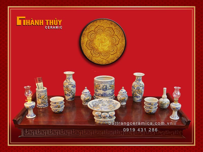 Bộ đồ thờ cúng Phúc Ấm Gia Tiên mẫu 02