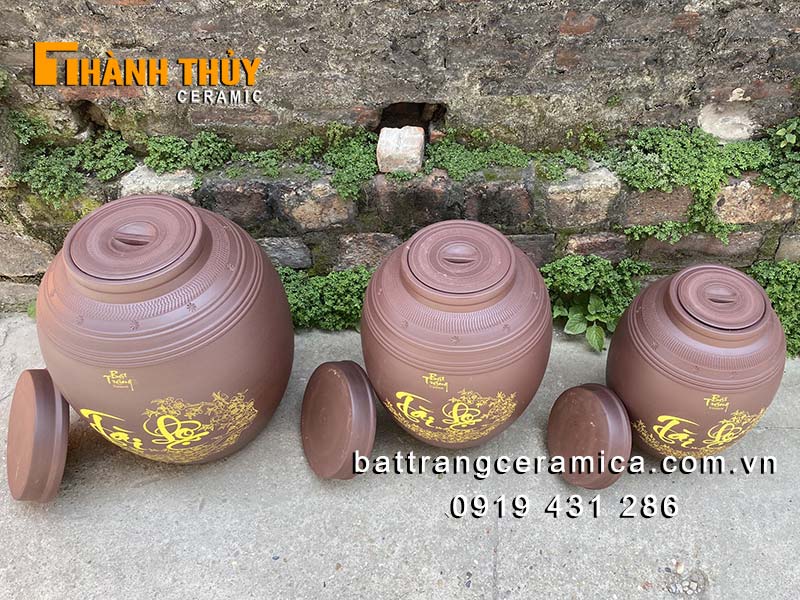 Chum ngâm rượu bằng sành 20 lít 2 nắp