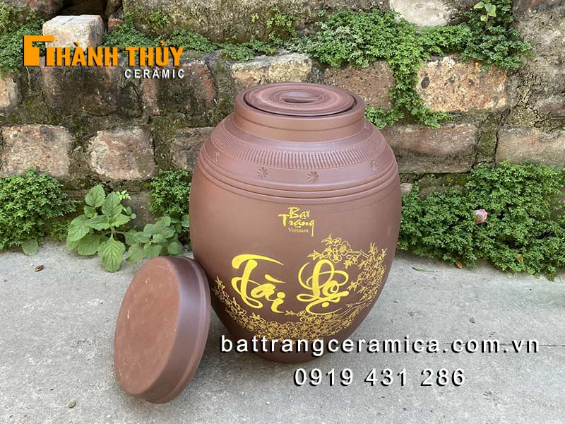Chum sành ngâm rượu 50 lít 2 nắp