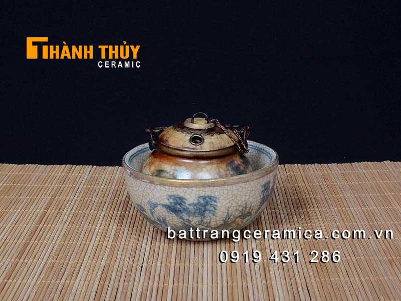 Điếu bát mini sơn thủy giả cổ
