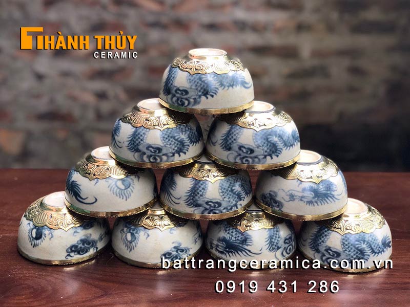 Bộ bát đĩa thắp hương vẽ rồng