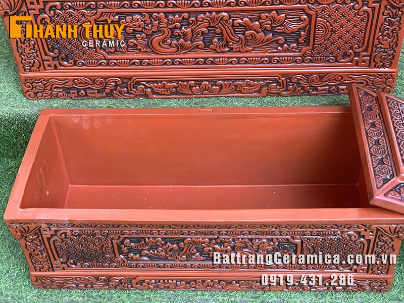 Bộ tiểu quách Ngũ Phúc gốm đỏ