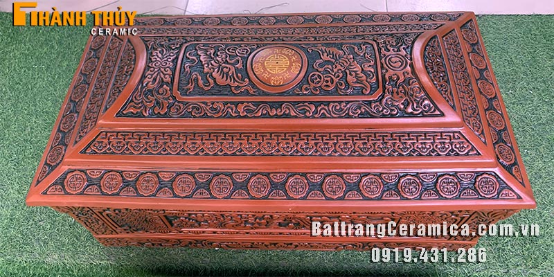 Bộ tiểu quách Ngũ Phúc gốm đỏ
